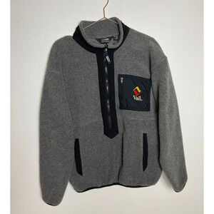 Sierra Sport Two Elk Vail Mens Long Sleeve Half Zip Fleece Jacket Gray Sz M